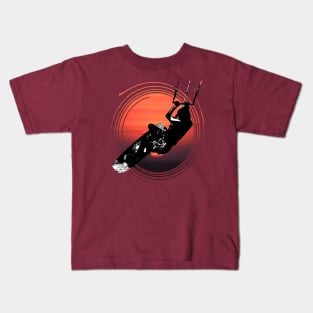 Kitesurf Action Artistic Kitesurfer Silhouette Sunset Kids T-Shirt